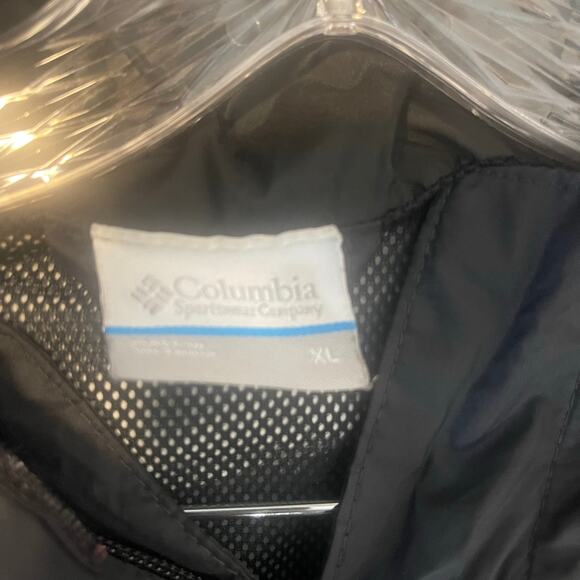Columbia Mens hooded windbreaker Black SZ XL Mesh lined Drawcord w/pockets - Picture 3 of 6